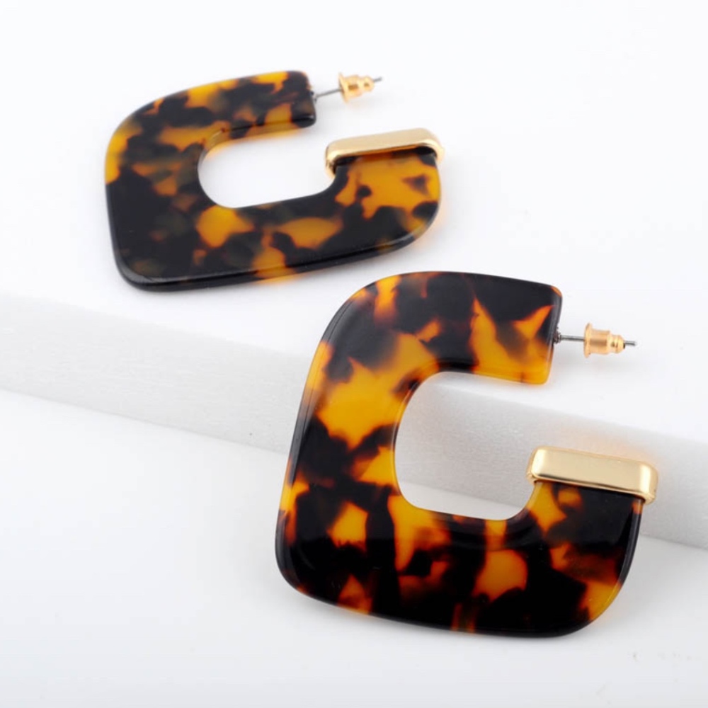 🎁 Statement Earrings Leopard Tiger's Eye  🐅 - Picture 2 of 2